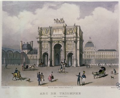 El Arco de Triunfo del Carrusel, París, 1832 de Bernhard Schmidt